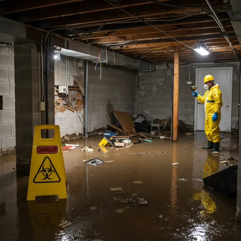 Flooded Basement Electrical Hazard in Dana, NC Property